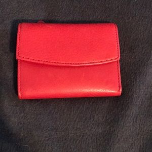 New red leather wallet